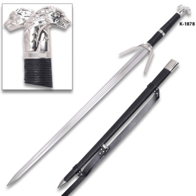 49'' Medieval Two Handed Witcher Geralt of Rivia Steel Sword