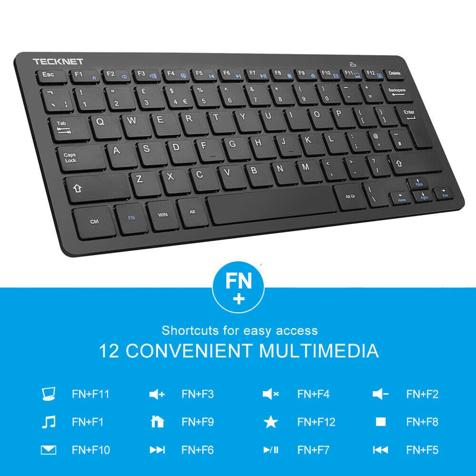NEW SLIM WIRELESS BLUETOOTH KEYBOARD FOR IMAC IPAD ANDROID PHONE TABLET PC UK - Image 2 of 4