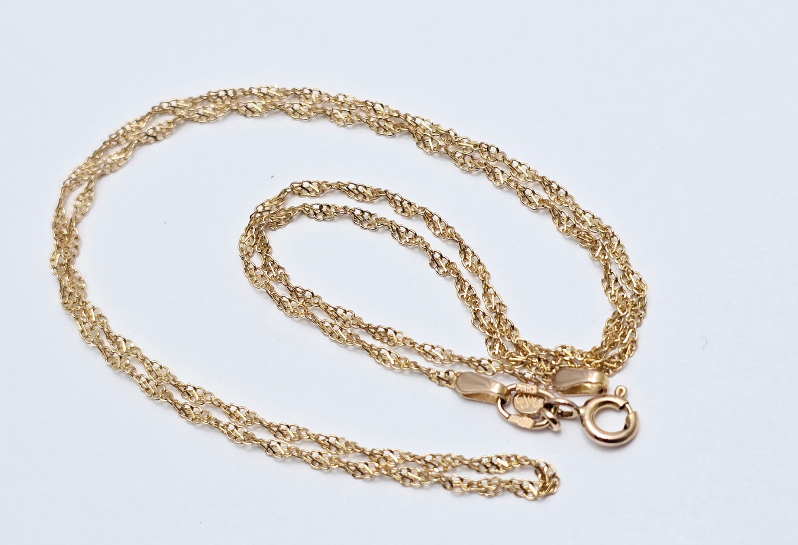 Unique Thin 14K Solid Yellow Gold Twisted Mesh Ro… - image 3