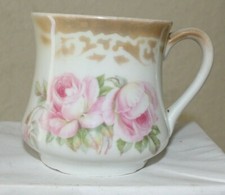 ANTIQUE SHAVING MUG Floral Vintage PORCELAIN ...
