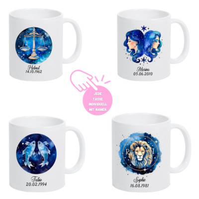 Tasse Sternzeichen personalisiert Kaffeetasse Geschenk-idee  Bedruckt Astrologie