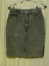 Vintage made in USA size 7 stonewash black denim JORDACHE skirt