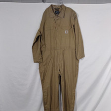 NWT Carhartt Brown Rugged Flex Canvas Coverall Loose Fit Size 2XL Short