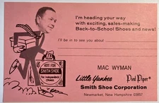 Smith Shoe Corporation Salesman Advertising Card Newmarket NH Heading Your Way