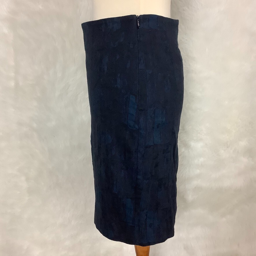 Jupe MM LaFleur Bushwick Bleu Cascade - Taille 12 - Coupe A-Line Mi-Genoux - Occasion Très Bon État