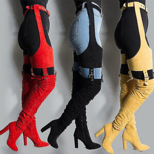 Ladies Fashion High Heel Thigh High Boots Sexy Nightclub Show Party Shoes Trend