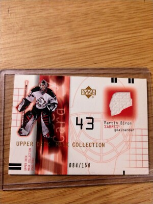 2001-02 UD Mask Collection Jerseys #JMB Martin Biron 84/150 Sabres       