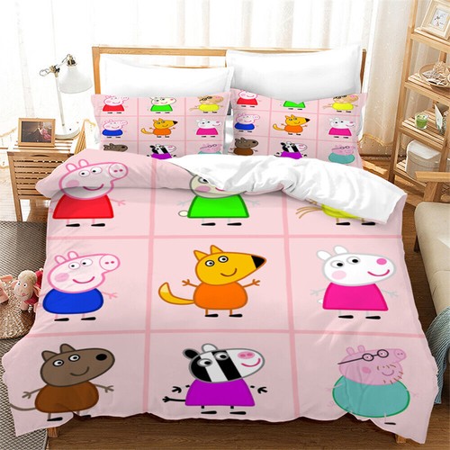 ✨Peppa Pig Dibujos Animados Edredón Cubierta Doona Juego de Ropa de Cama Individual Doble Queen Nuevo Reino Unido - Imagen 15 de 39