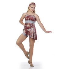 Burgandy Silver Boy Short Lyrical Ballet Costume Dance Dress Unbreakable