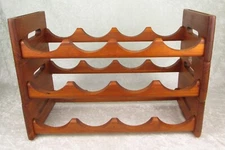 3 Vintage Kalmar Designs Stacking Teak Wine Racks 12 Bottle 20x14x9 in Mid Mod