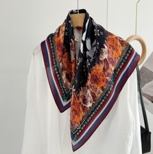 100 Mulberry Silk Scarf Women Square Wrap Neckerchief 26" Printing Bandana Z02
