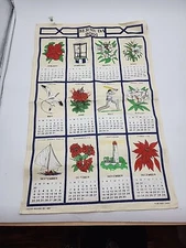 Vintage Ulster Weavers 2001 Bermuda Calendar Dish Tea Towel Size 29 X 19 In