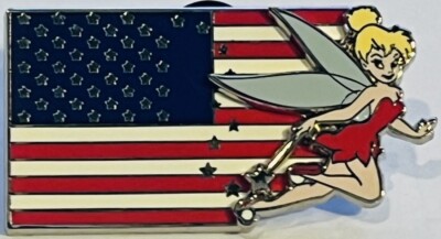 WDW Disney 2009 PIN Tinkerbell on USA American Flag Pixie Dust Stars - PP #69214