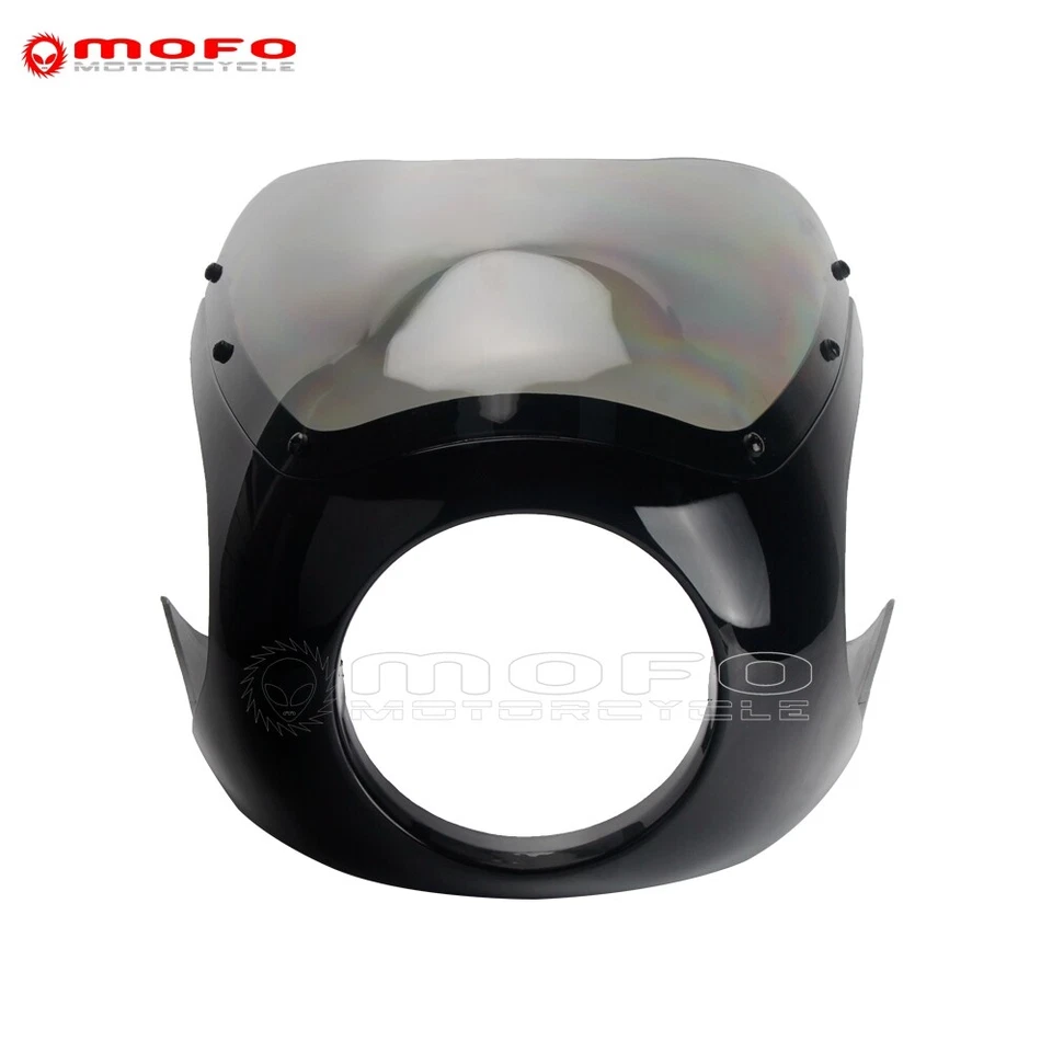 Parabrisas medio carenado faro 6-1/4" para Bonneville Street Cup 900 Honda CB Foto 3 de 4