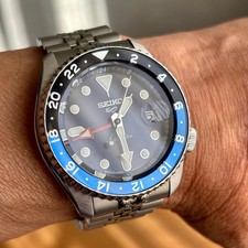 A4P Seiko 5 Sports GMT SBSC003 Blue Black Bezel Automatic Men Watch h47