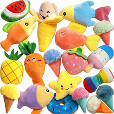 19 Pack Puppy Squeaky Dog Toys Set Plush Puppies,Cute Chew Pets Dog Toy with Squ