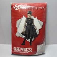 Deluxe Girls Witch Costume Kids Gothic Dark Princess Dress Halloween Medium
