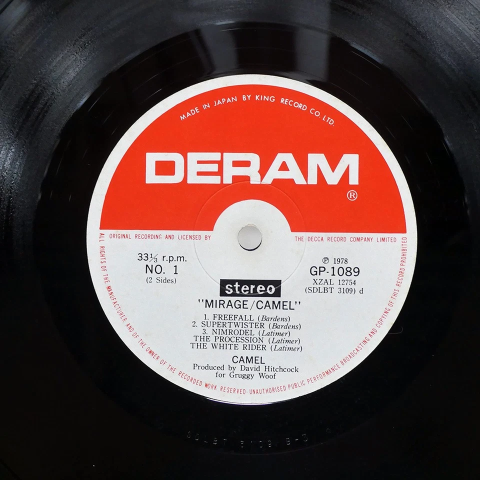 CAMEL MIRAGE DERAM GP1089 Japan INSERT VINYL LP - Image 3 of 3