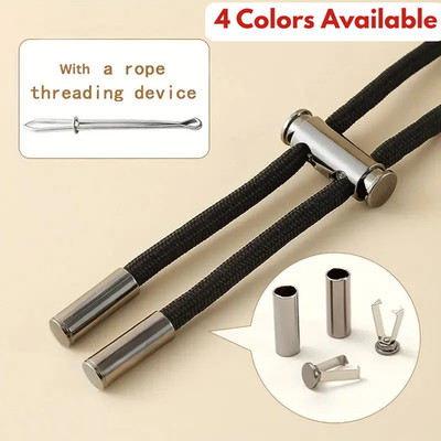 2M Elastic Drawstring Cord Set with Threader & Spring Lock Stopper DIY SewingKit