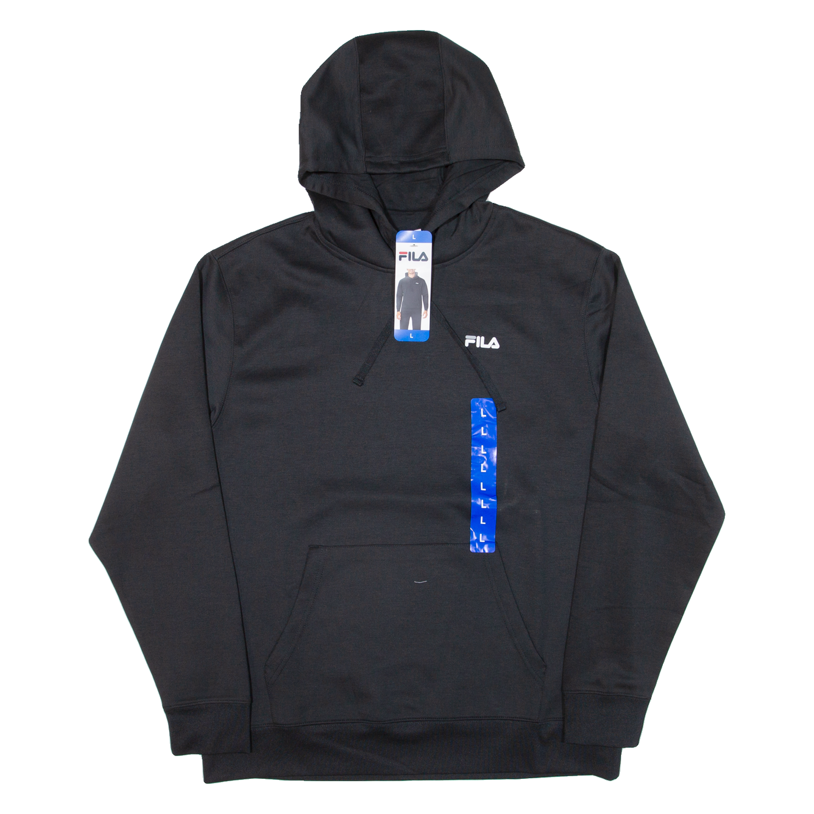 FILA Felpa con cappuccio uomo nera L