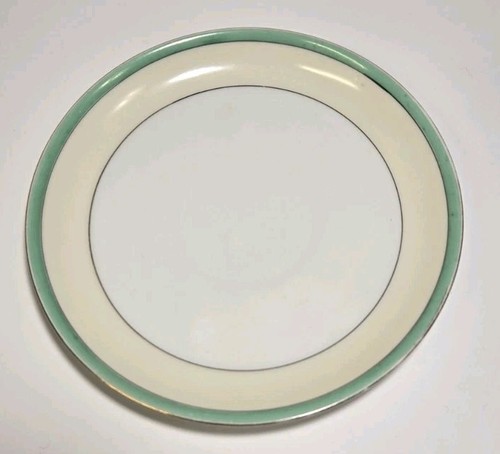 Noritake Handpainted Green & Gold Saucer Vintage - Picture 1 of 2