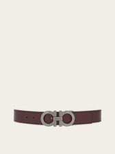 FERRAGAMO MEN'S DARK RED CALF LEATHER BELT MSRP 550