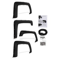 2014-2018 Chevy Silverado Fender Flares 4pc Paintable Matte Black Pocket Rivet