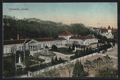 Cannstatt, Der Kursaal aus der Vogelschau, Ansichtskarte 1911 