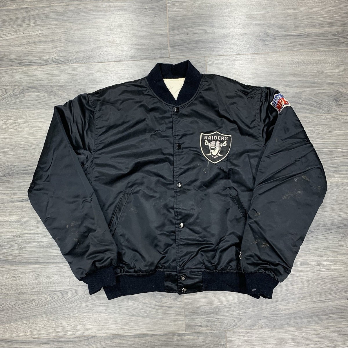 Vintage 80s Starter Los Angeles Raiders Satin Jacket XL RARE MENS
