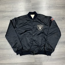 Vintage 80s Starter Los Angeles Raiders Satin Jacket XL RARE MENS BLACK PRO LINE
