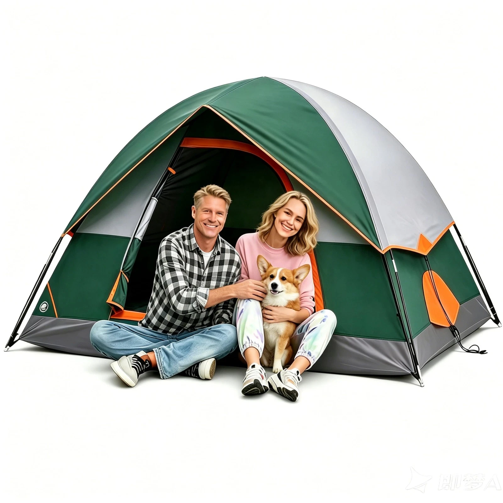 Camping Tent 2 Person, Tent for Camping Waterproof Windproof Green