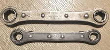 Lot of 2 Vintage K-D Reversible Ratcheting Double Box Wrench 6pt Nos. 63 &65-USA