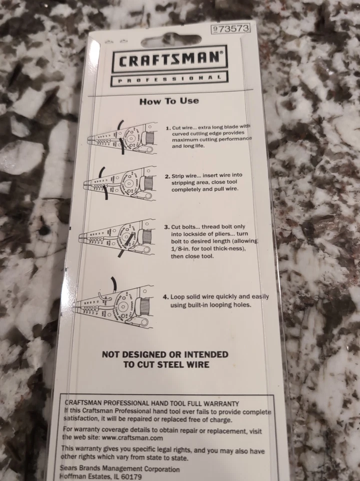 Pelacables/cortador profesional Sears Craftsman EE. UU., 10-20 AWG, #73573 raro Foto 4 de 4