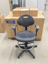 ULINE H-3732 H-3738 Deluxe Work Stool - Polyurethane, Adjustable Office Chair