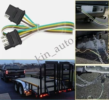 2ft 4-Pin Plug 18 AWG Flat Wire Connector Trailer Light Wiring Harness Extension