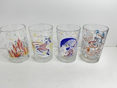 Vintage Full Set 4 McDonald's Walt Disney World 25th Anniversary Glasses Magic