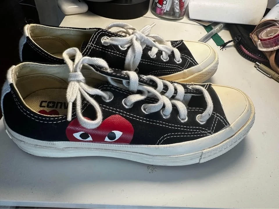 Zapatos negros Converse X Comme De Garçon Big Heart talla 7 para mujer Foto 2 de 4