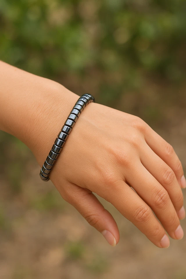Magnetic Hematite Bracelet for Men & Women – 8mm Beads, Stretch Fit, Stylish Bal - Image 4 of 4