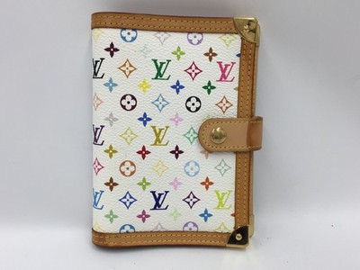 Auth Louis Vuitton Multi-color White Agenda PM Day Planner Cover 1C240210SS