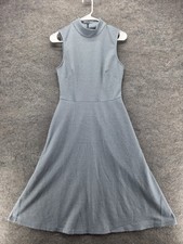 Maggy London Dress Womens 4 Blue White Chevron Sleeveless Fit Flare A-Line
