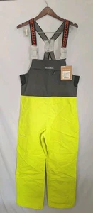 Grundens Men's Full Share Bib Medium High vis Yellow Grey Fishing