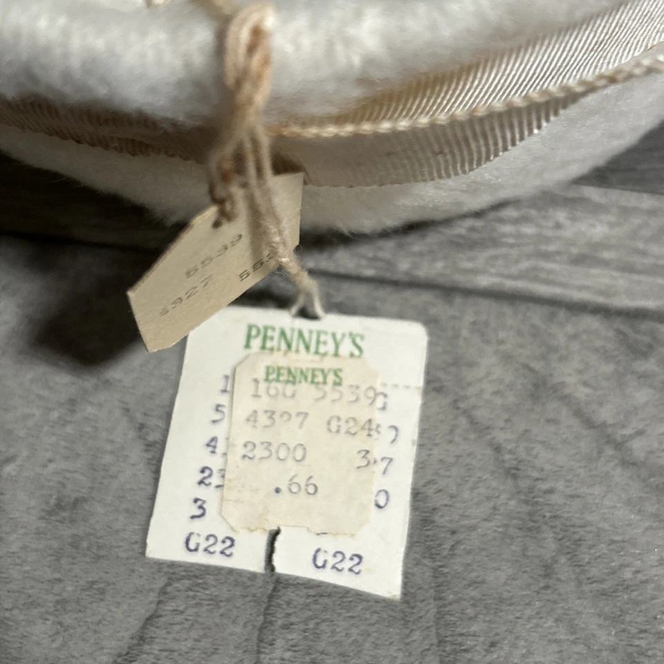 Sombrero pastillero vintage para mujer blanco azul flores Foto 3 de 4