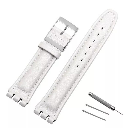 17mm 19mm Leather Bamboo Belt Watch Band Cowhide Bracelet Watch Strap for SWATCH - Picture 21 of 23