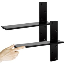 3/8" Heavy-Duty Floating Shower Bench Brackets 16" L x 2.5" W Wall Mount 2-Pack