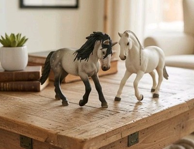 Retired Schleich Horse Lot: Andalusian Stallion 13607 & Lipizzaner Mare 13737