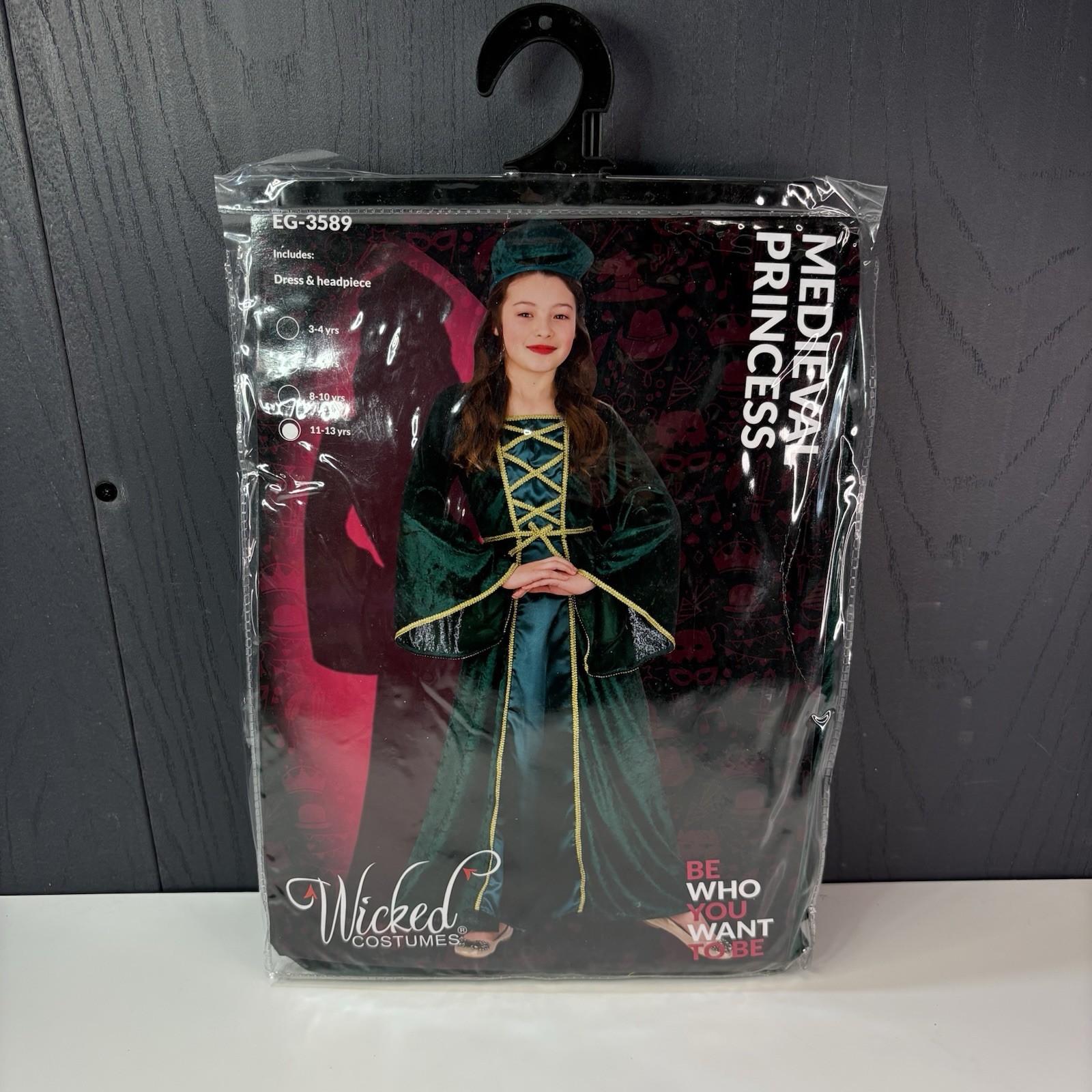 Disfraces Malvados Niñas Medieval Tudor Princesa Vestido Tocado Edad 11-13 - Nuevo