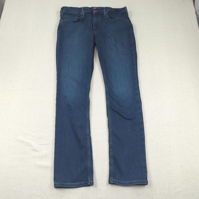Paige Jeans Mens 33x32 Blue Federal Straight Stretch Dark Wash