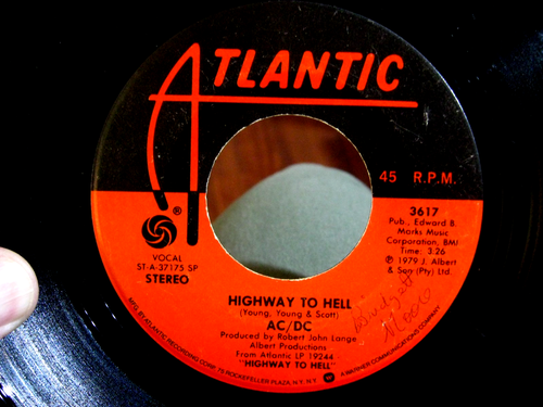 Ac/Dc 45 Highway To Hell / Night Prowler Atlantic Records 1979 VG+ ...
