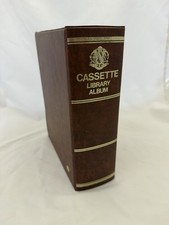 Cassette Library Brown Holds 20 Tapes Capacity Book Style Storage Case Album