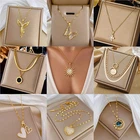 Fashion Women Necklace Party Rhinestone Shiny Crystal Pendant Chain Necklace